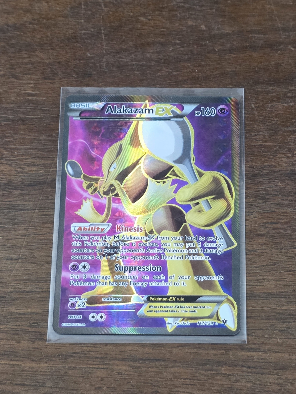 Pokemon Tcg Alakazam EX #117 - FateS collide - rare Full Art 117/124 Card